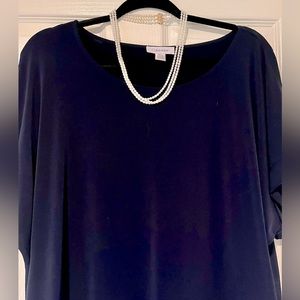 Calvin Klein -Navy Blue Short Sleeve Top- Size XL